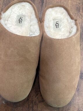 UGG Chestnut Suede Shearling-Lined Slippers